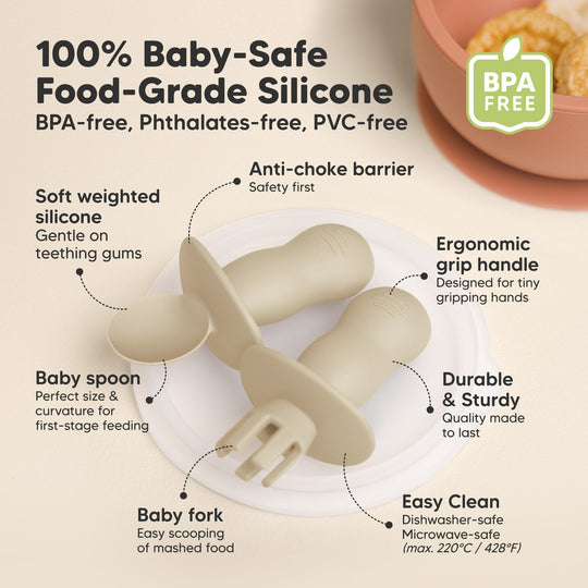 2-Sets Lil’ Prep Baby Fork & Spoon (Terracotta)