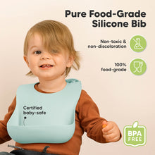 Load image into Gallery viewer, 2-Pack Prep Silicone Bibs (Pastel Sky)
