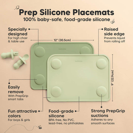2-Pack Prep Silicone Placemats (Sage)