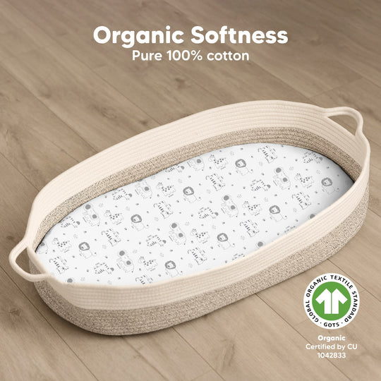 2-Pack Soothe Fitted Bassinet Sheets (KeaSafari)