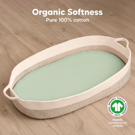 2-Pack Soothe Fitted Bassinet Sheets (Sage)