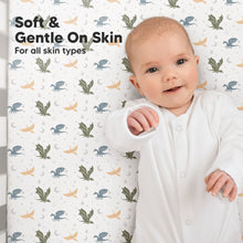 Load image into Gallery viewer, Soothe Fitted Crib Sheet (Dragon Tale)
