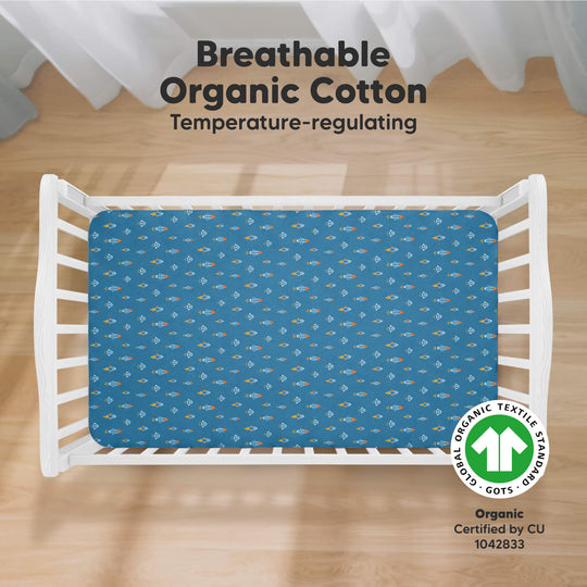 Soothe Fitted Crib Sheet (Space Quest)