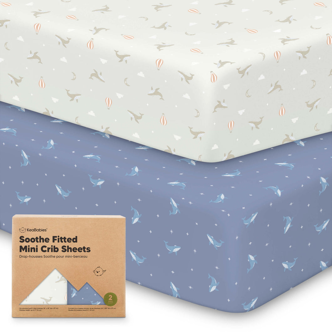 Soothe Fitted Mini Crib Sheet (Marine Muse)