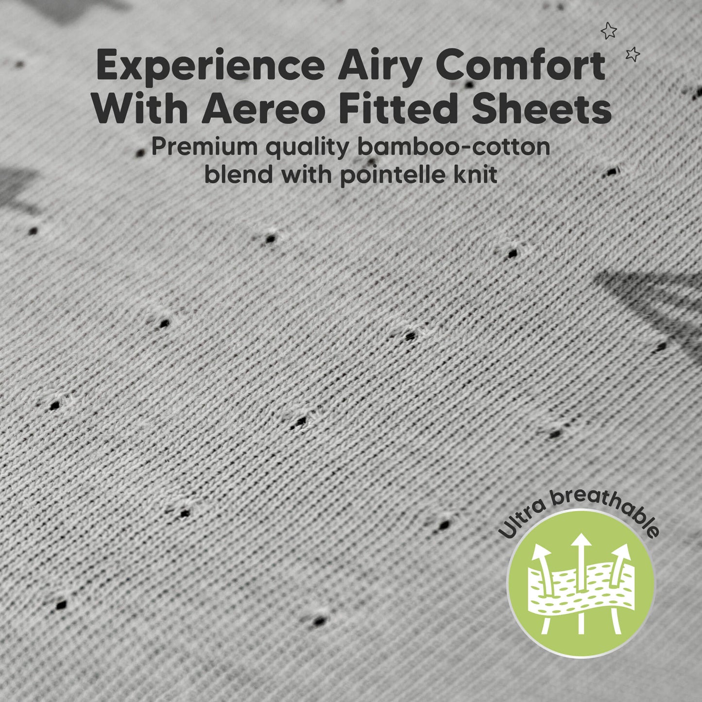 Experience airy comfort with Aereo fitted sheets made from breathable bamboo-cotton fabric for lightweight sleep
 29394784911546