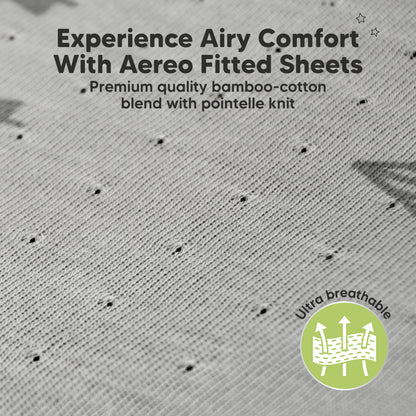 Experience airy comfort with Aereo fitted sheets made from breathable bamboo-cotton fabric for lightweight sleep
 29394784911546