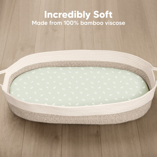 2-Pack Isla Fitted Bassinet Sheets (Herb)