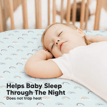Load image into Gallery viewer, Isla Fitted Crib Sheets (Jolly Rainbow)
