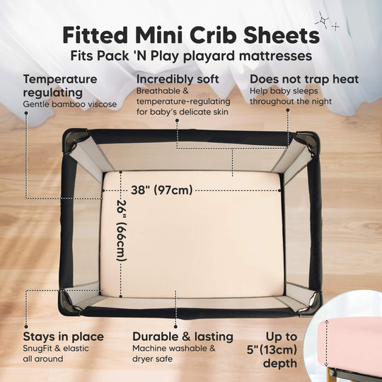 Isla Fitted Mini Crib Sheets (Cameo)