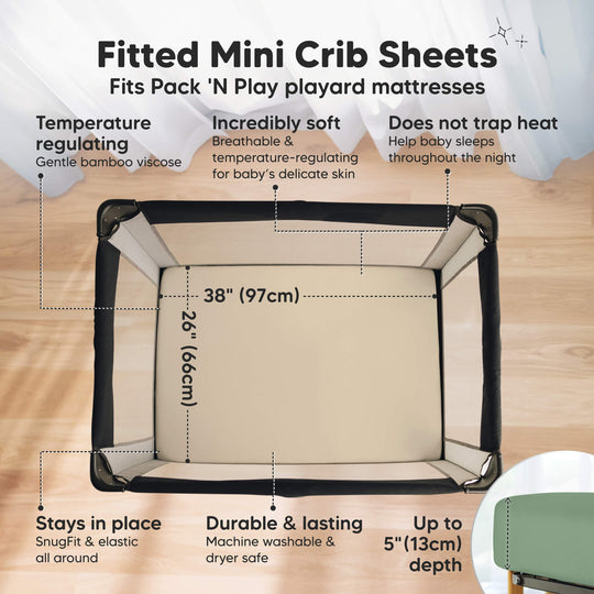 Isla Fitted Mini Crib Sheets (Hedges)