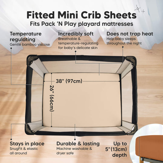 Isla Fitted Mini Crib Sheets (Rust)