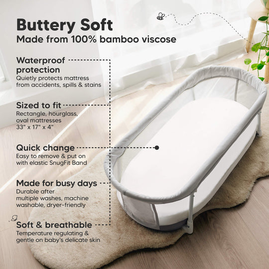 2-Pack Isla [Protect+] Waterproof Bassinet Sheets