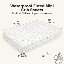 Load image into Gallery viewer, 2-Pack Isla [Protect+] Waterproof Mini Crib Sheets (KeaSafari)
