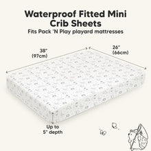 Load image into Gallery viewer, 2-Pack Isla [Protect+] Waterproof Mini Crib Sheets (KeaSafari)
