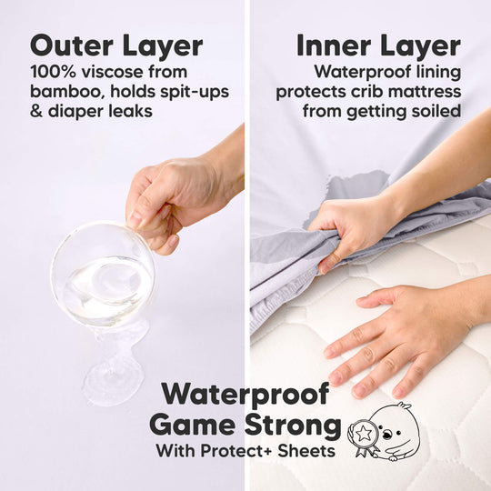 2-Pack Isla [Protect+] Waterproof Mini Crib Sheets (Lilac)