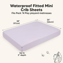 Load image into Gallery viewer, 2-Pack Isla [Protect+] Waterproof Mini Crib Sheets (Lilac)
