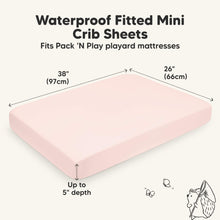 Load image into Gallery viewer, 2-Pack Isla [Protect+] Waterproof Mini Crib Sheets (Mist Rose)
