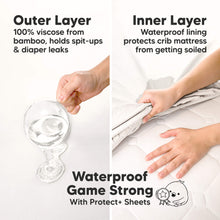 Load image into Gallery viewer, 2-Pack Isla [Protect+] Waterproof Mini Crib Sheets (Soft White)
