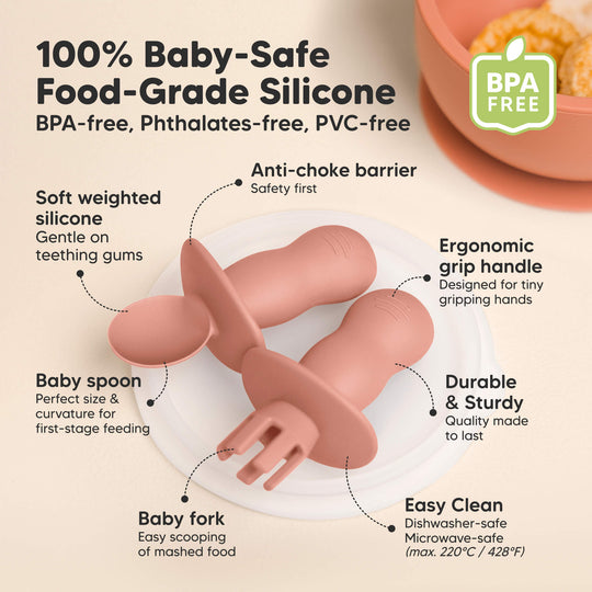 2-Sets Lil’ Prep Baby Fork & Spoon (Roseate)