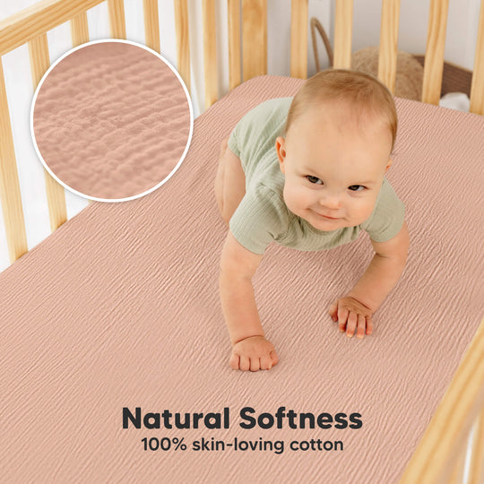 2-Pack Lyra Muslin Crib Sheets (Russet)