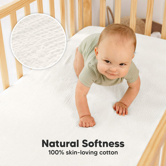 2-Pack Lyra Muslin Crib Sheets (Soft White)