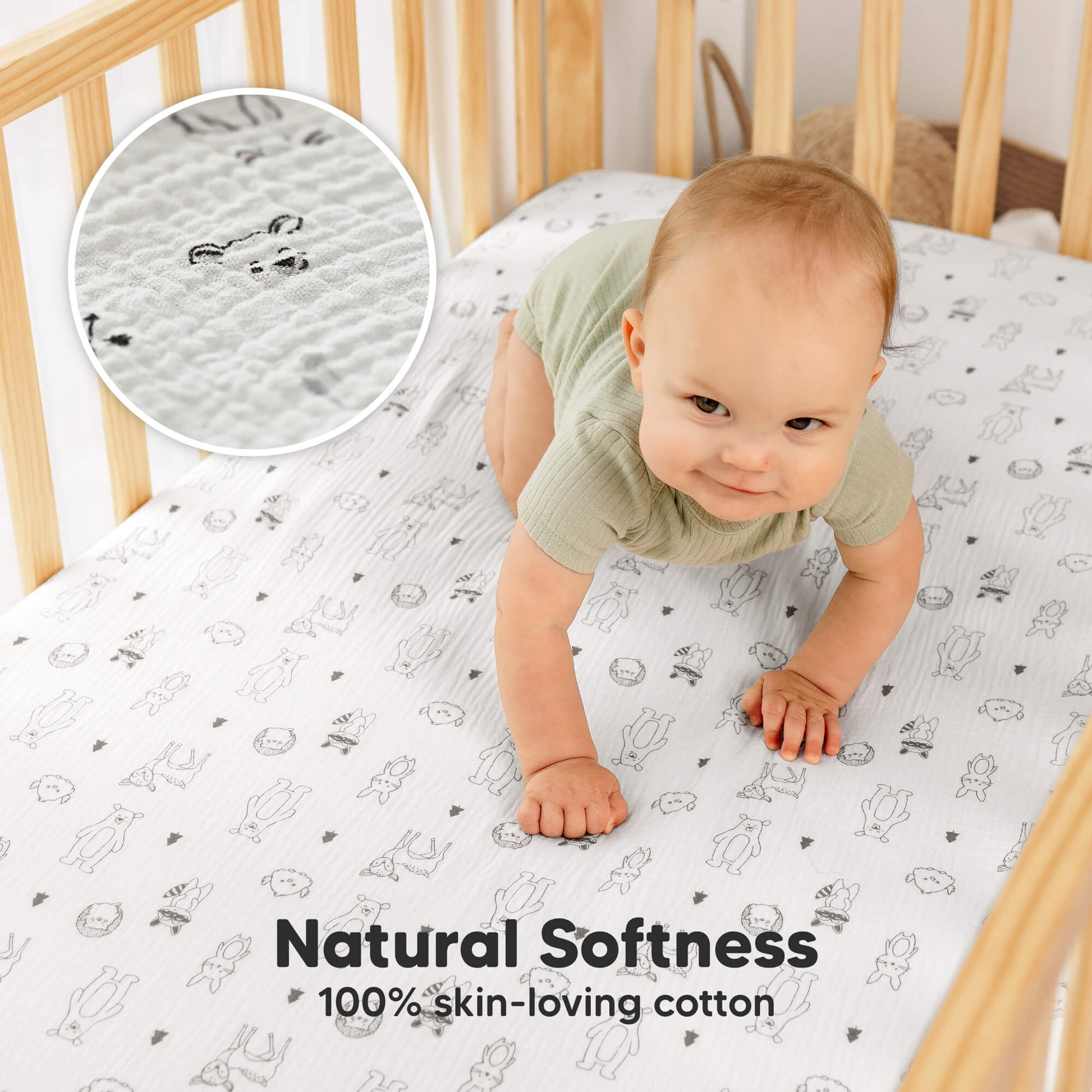Natural softness with 100% skin-loving cotton.
 31193120473274