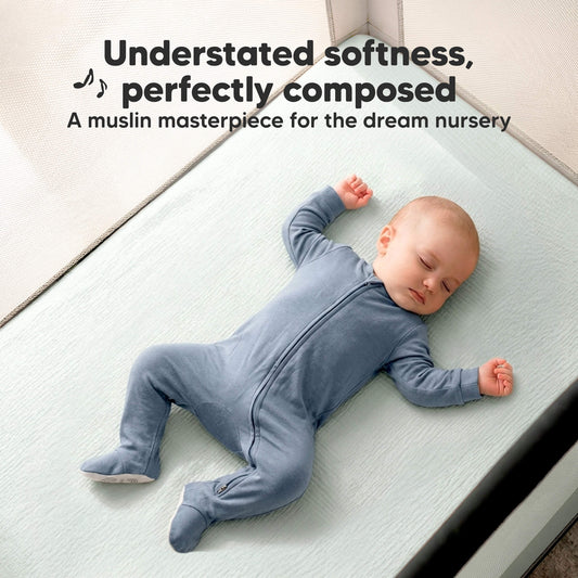 Understated softness, perfectly composed. A muslin masterpiece for the dream nursery-on-hover