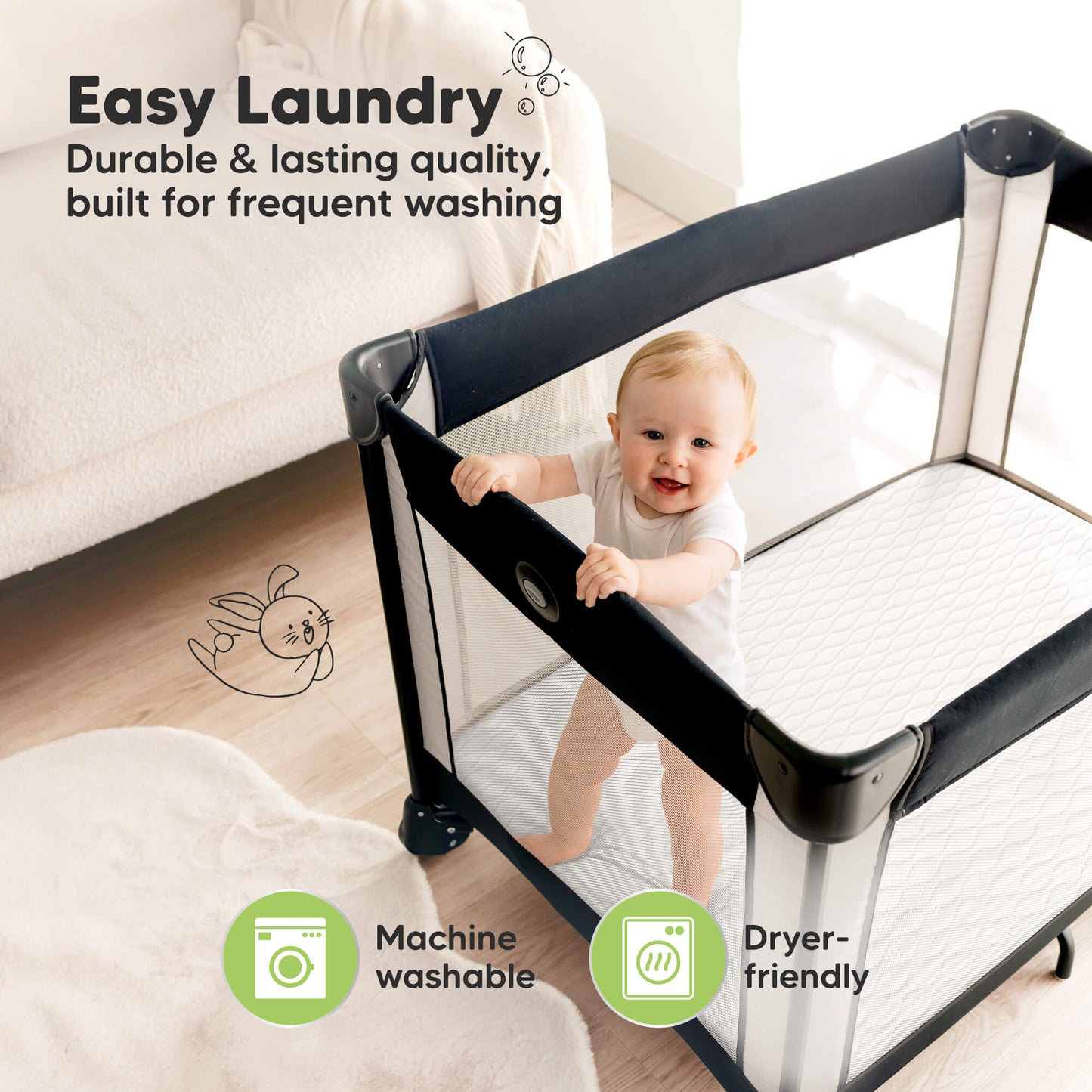 Easy Laundry - Durable & lasting quality, built for frequent washing (machine washable and dryer-friendly) 32344039686330
