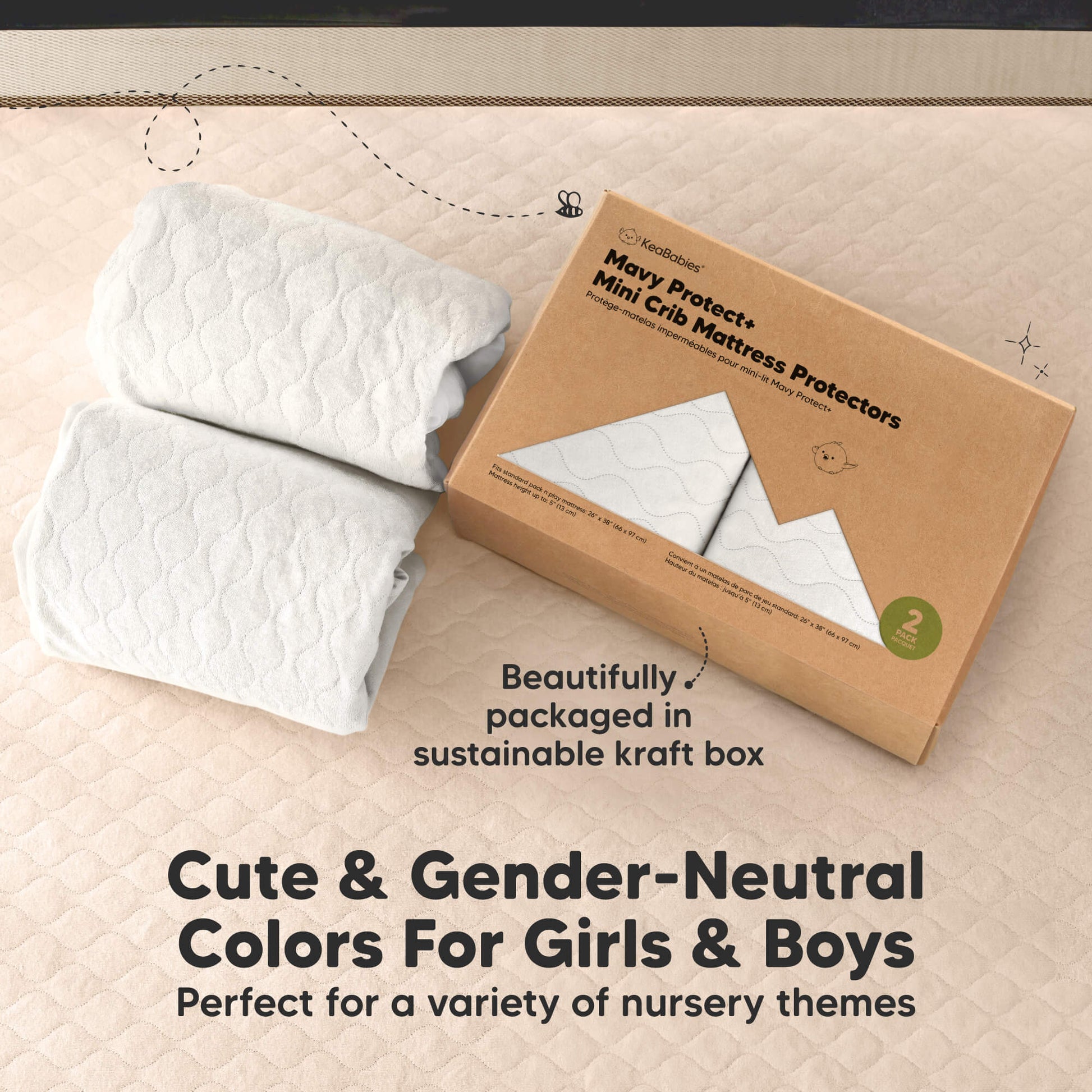  Cute & Gender-Neutral Colors For Girls & Boys - Perfect for a variety of nursery themes (Beautifully packaged in sustainable kraft box) 32344039784634