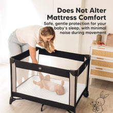 Load image into Gallery viewer, Does Not Alter Mattress Comfort - Safe, gentle protection for your baby's sleep, with minimal noise during movement.

