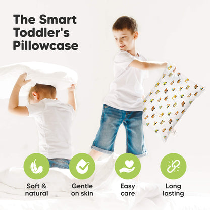 The smart toddler’s pillowcase is soft, gentle on skin, easy care, and long-lasting.
 30913306919098