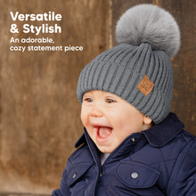 Load image into Gallery viewer, 2-Pack Pom Knitted Beanie (Steel)
