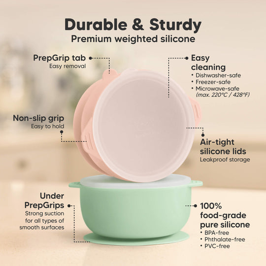 2-Pack Prep Silicone Suction Bowls (Mellow)