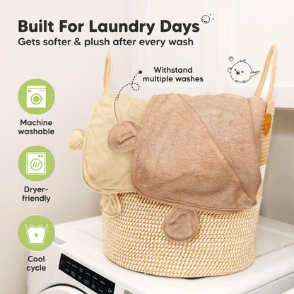Built for laundry days hooded towels that stay soft after washes and are machine-washable and dryer-friendly.
 30288574382266