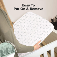 Load image into Gallery viewer, Soothe Fitted Crib Sheet (Bunnies)
