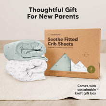 Load image into Gallery viewer, Soothe Fitted Crib Sheet (Bunnies)
