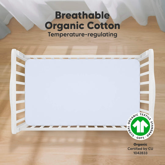 Soothe Fitted Crib Sheet (Blue Flax)