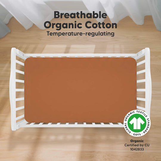 Soothe Fitted Crib Sheet (Rust)