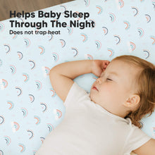 Load image into Gallery viewer, Soothe Fitted Mini Crib Sheet (Jolly Rainbow)
