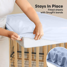 Load image into Gallery viewer, 2-Pack Soothe [Protect+] Waterproof Crib Sheets (Blue Flax)
