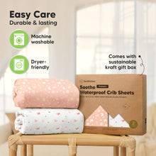 Load image into Gallery viewer, 2-Pack Soothe [Protect+] Waterproof Crib Sheets (Butterflies)
