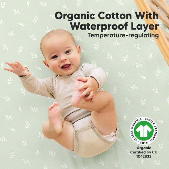 2-Pack Soothe [Protect+] Waterproof Crib Sheets (Herb)