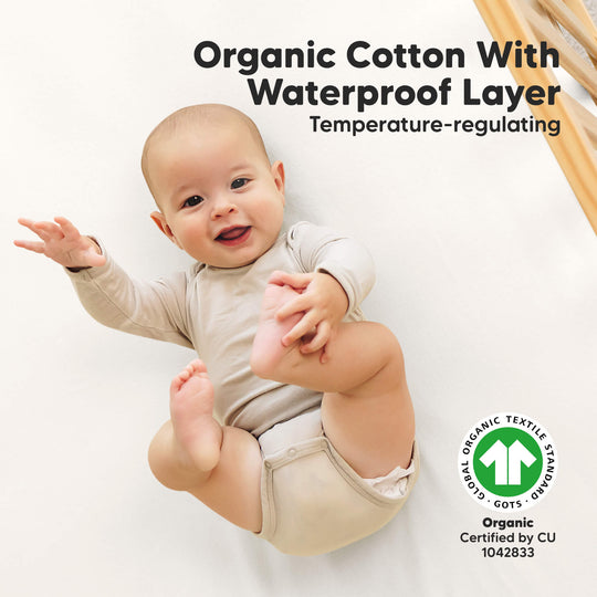 2-Pack Soothe [Protect+] Waterproof Crib Sheets (Soft White)