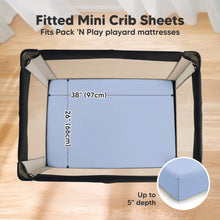 Load image into Gallery viewer, 2-Pack Soothe [Protect+] Waterproof Mini Crib Sheets (Blue Flax)
