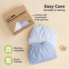 Load image into Gallery viewer, 2-Pack Soothe [Protect+] Waterproof Mini Crib Sheets (Blue Flax)
