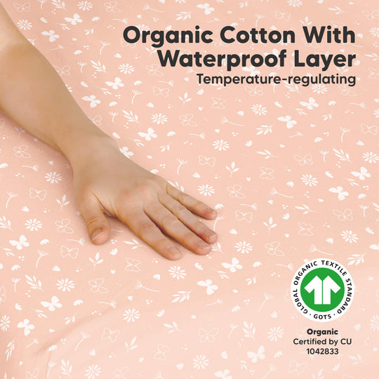 2-Pack Soothe [Protect+] Waterproof Mini Crib Sheets (Butterflies)