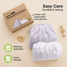 Load image into Gallery viewer, 2-Pack Soothe [Protect+] Waterproof Mini Crib Sheets (Lilac)
