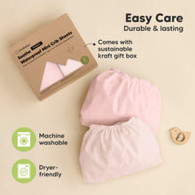 Load image into Gallery viewer, 2-Pack Soothe [Protect+] Waterproof Mini Crib Sheets (Mist Rose)
