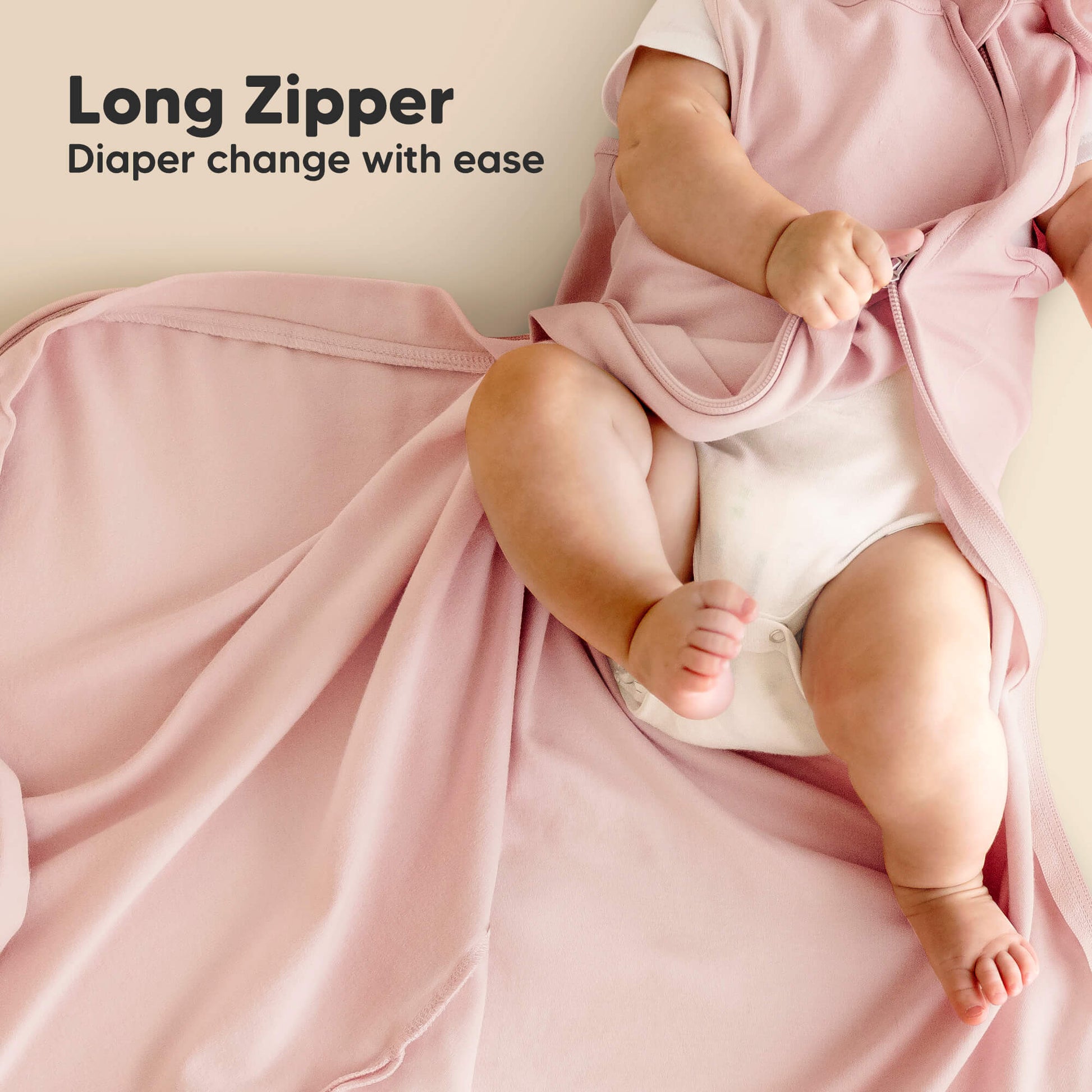 Long zipper - diaper change with ease
 28559602155706