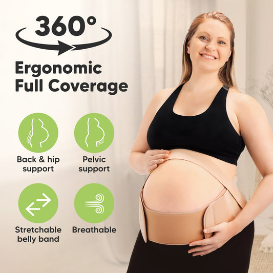 360° Ergonomic Full Coverage

Back & hip support
Pelvic support
Stretchable belly band
Breathable
-on-hover